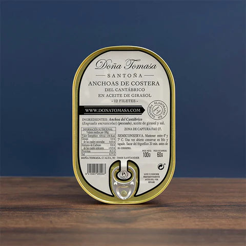 Anchoas de Costera «Doña Tomasa» 90g (12 uds grandes)| Doña Tomasa